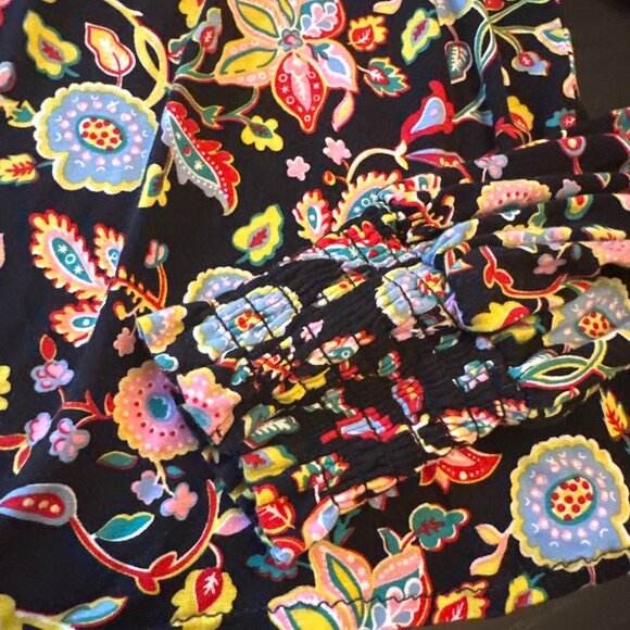 Boden Womens Floral Patterned Long Sleeve Blouse UK 14 US 10 Black Multicolor Sm - Picture 4 of 5